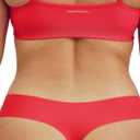 Organic Basics womens Naked Ribbed Thong Underwear (Large, Strawberry)