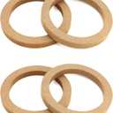 QWORK Wooden Speaker Spacer Rings, 4 Pcs 6.5" Car MDF Speaker Ring, MDF Tweeter Wood Rings for 6.5 Inch Speakers