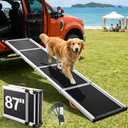 87 Dog Ramp for Car with Adjustable Head, Aluminum Alloy Foldable Large Dogs Pet Ramp for Truck 200 lbs, 17" Wide Dog Ramp for SUV