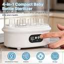 Baby Bottle Sanitizer and Dryer, 4-in-1 Fast Electric Sanitizing & Drying Machine, BPA-Free Food-Grade Material, Fits 6 Bottles/Pacifiers/Teethers, One-Touch Operation for New Parents