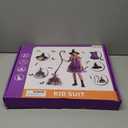 MSKOLER Witches Costume for Girls 3-8 6-12, Halloween Witches Dresses with Broom, Hat for Role Playing, Fairytale Halloween Party Birthday Gifts for Kids Toddlers Girls Age 3-5 5-8 8-12(Medium)