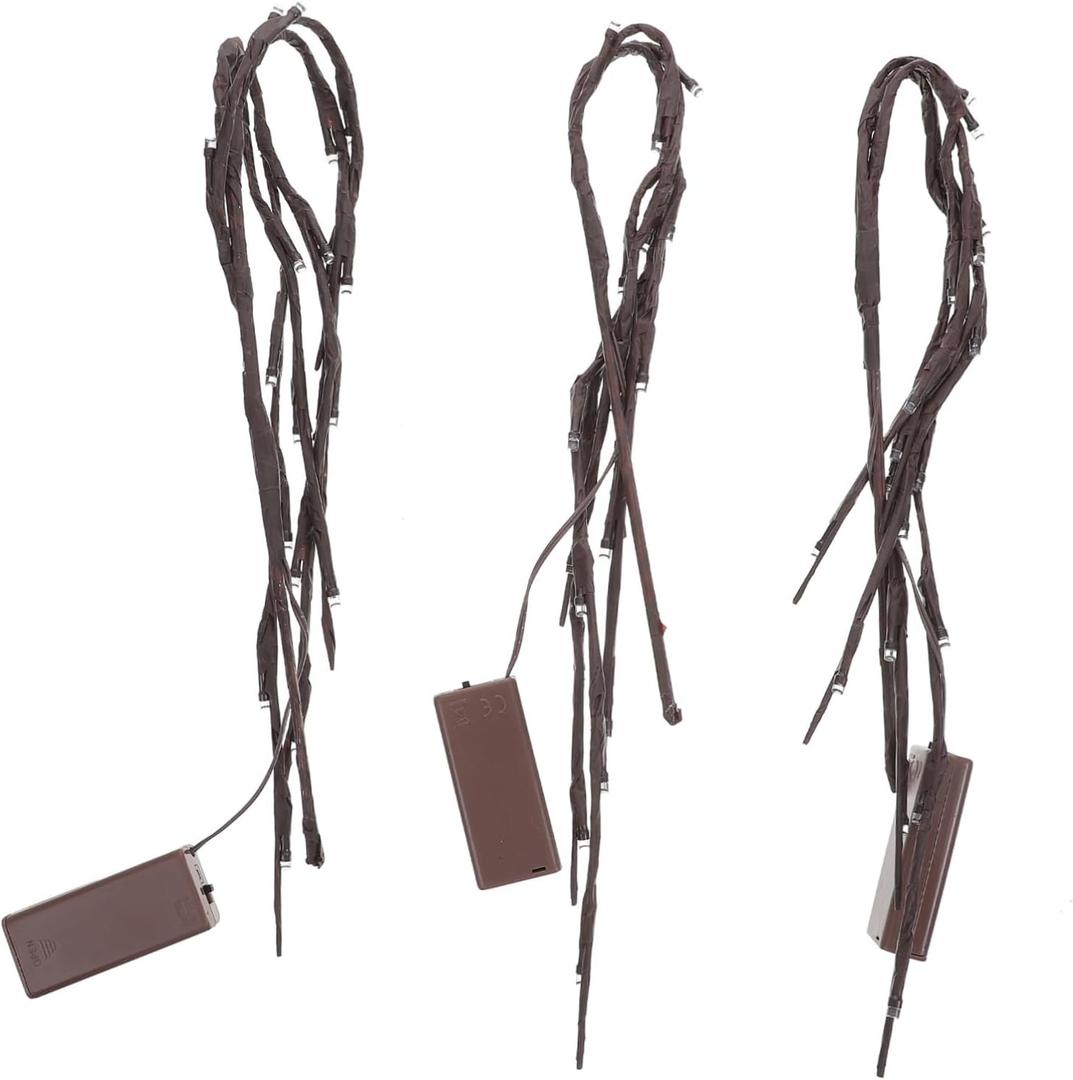 3 Pcs Flexible LED Lighted Branches Battery Power for Indoor Decoration for Home Wedding and Christmas Decor