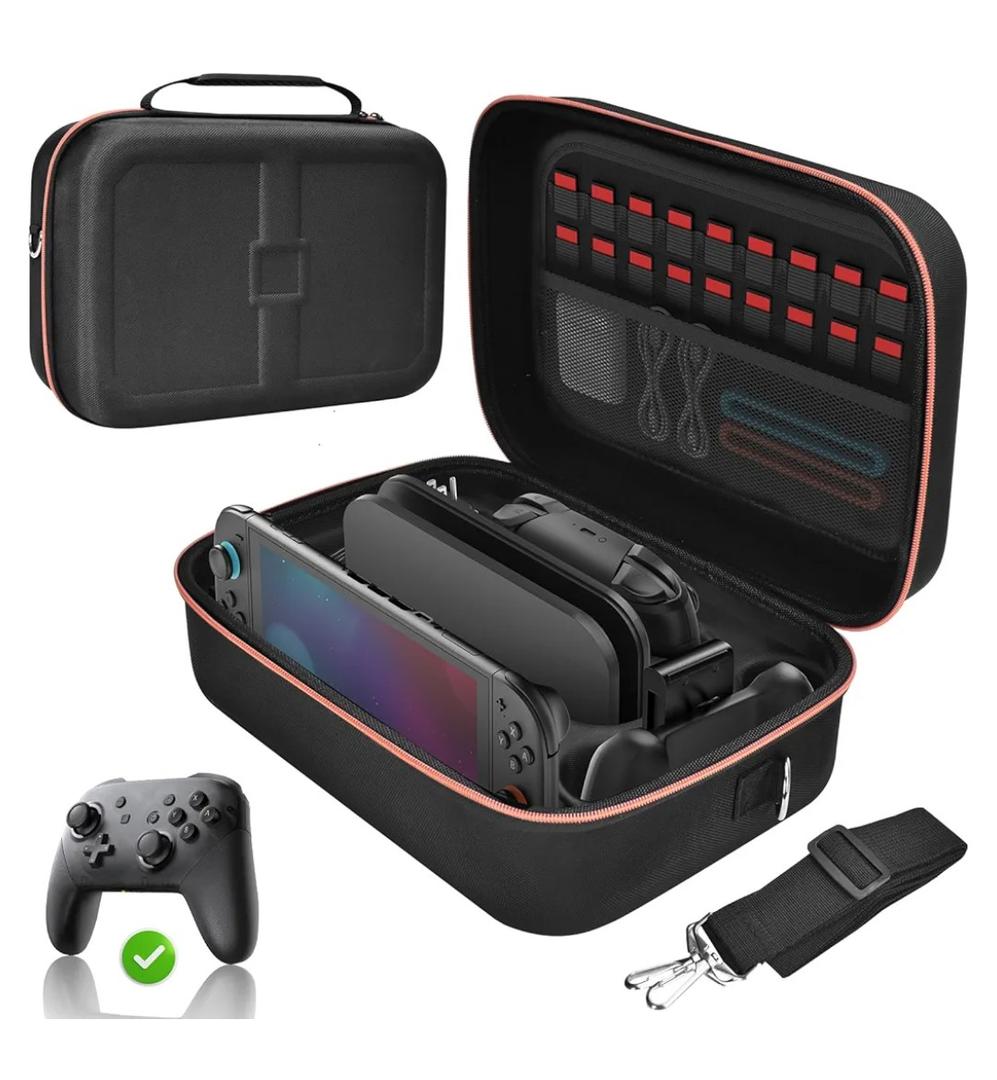 Gorixer Switch 2 Case for Nintendo Switch 2(2025) or 1 and OLED Models(2021),Stores 18 Game Cards for Nintendo 3DS & 2DS Games, Black 