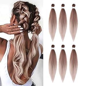 Pre-Stretched Braiding Hair Ombre Green Braiding Hair Extensions 26 Inch 6 packs Hot Water Setting Professional Soft Yaki Synthetic Crochet BraidsBlack to Green