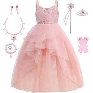 Foierp Girls Pink Princess Dress Costume Set with Tiara & Wand - Party Gown for Musical Theater Dress Up Foierp Girls Pink Princess Dress Costume Set with Tiara & Wand - Party Gown for Musical Theater Dress Up