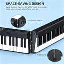 Portable Piano Keyboard 88 key with 128 Sounds,Full Size Semi-Weighted Keys Folding Digital Piano, Portable Electric Piano with USB MIDI, Carry-Bag, Pedal and Piano Lessons for Beginners