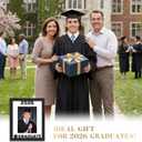 2026 Graduation Photo Frame, Laser Engraved Wood Keepsake for Class of 2026, 8x10 & 5x7 Double Opening with White Mat, Senior Graduation Gift & Party Decoration, Black Portrait