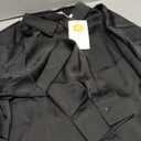 Women's Satin Blouse Fashion Long Sleeve Satin Silk Shirt Work Office Top Casual Shirt XL