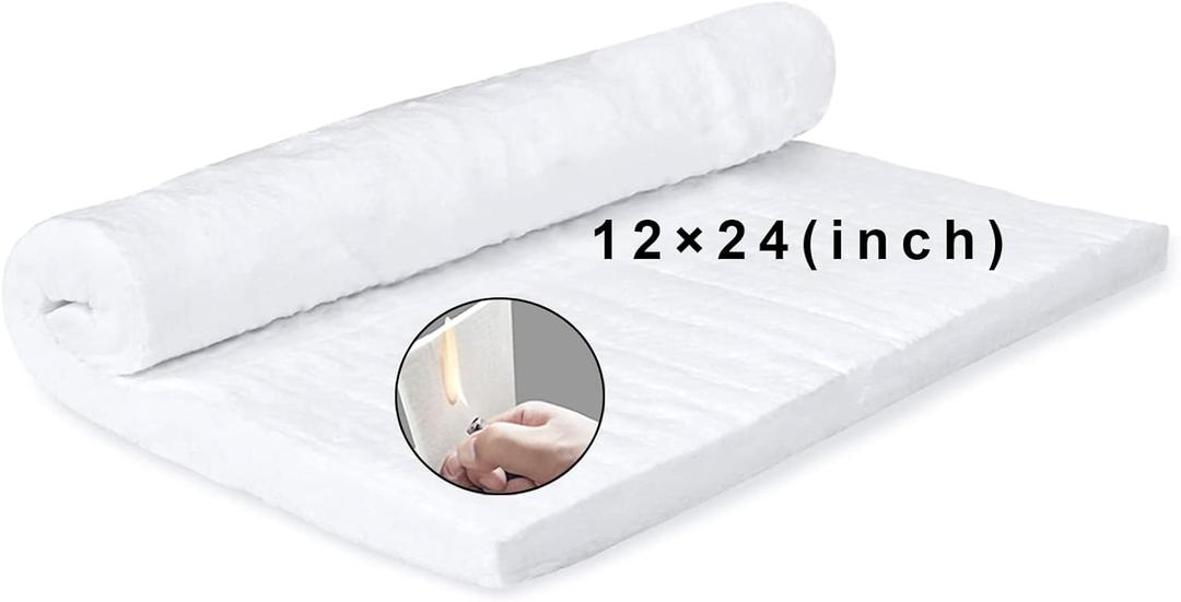 24" x12"x1" (Thick) Ceramic Fiber Blanket Fireproof Insulation Baffle Rated to 2400F, High-Temperature Resistance for Oven Stoves, Kilns, Forges