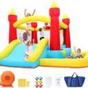 Bounce House with Blower & Slide, (10FT X 10FT X 7FT) Kids Bouncy Castle for Indoor/Outdoor Play, Birthday Parties, Backyard Fun Inflatable Bounce House for Kids 3-6, Jump House for Toddlers