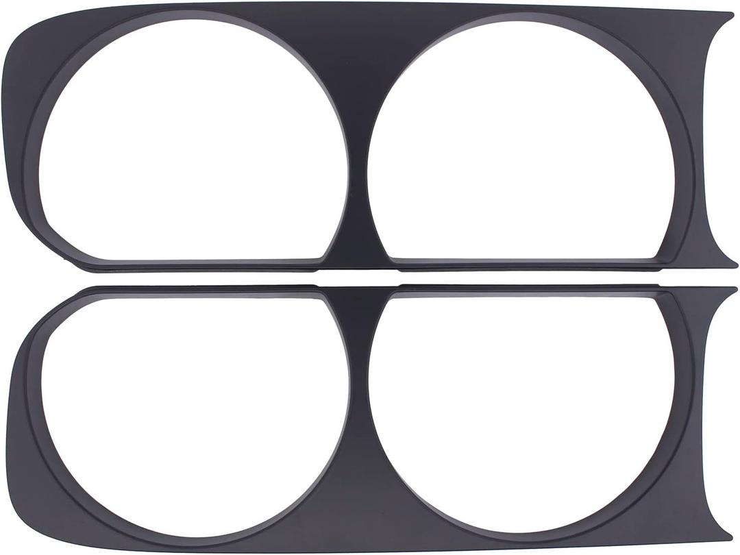NewYall Matte Black Left and Right Headlight Bezel for Dodge Challenger Coupe 2008-2014