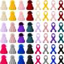 Bencailor 48 Pcs Mini Christmas Knitting Hats and Mini Christmas Scarf Set Knitting Doll Hat Scarf Santa Knit Hat Tree Ornaments for DIY Craft Art Doll Decoration (Mixed Color)