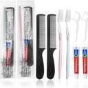 100pcs Disposable Toothbrushes with Toothpaste Floss Comb Individually Wrapped, 4-in-1 Bulk Toothbrush Kit with 2 Color Toothbrush,10g Toothpaste,7 inch Comb, Floss Pick