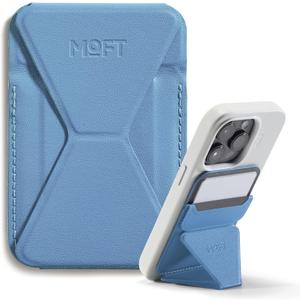 MOFT Magnetic Wallet Stand Compatible with iPhone 16/15/14/13/12 Series, Angle Adjustment & Magsafe Compatible MOVAS Phone Stand, Windy Blue