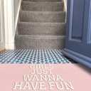 Pink Welcome Mat Bath Mats Gifts for Teen Girls, Front Door Mat for Home Kitchen Bathroom, Indoor Entrance Doormats, Girls Just Wanna Have Fun 30 x 16 Inch