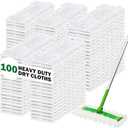 SoliFairy Heavy Duty Dry Sweeping Cloth Refills for Swiffer Sweeper Mop, Sweeper Pet Dry Pad Refills to Clean Dust, Pet Hair, Dirt, Floor Duster Mop Pads, 100 Count
