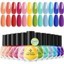 Non Toxic Nail Polish Set: Organic Nail Polish Kit Air Quick Dry Fingernail Lacquer Manicure Regular Rainbow Nail Pack Summer Spring Gift Set for Kids Girls Women (Multi-colored)
