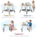 Baby Activity Center, Baby Jumpers and Bouncers with 5 Toys, Lights & Music, Adjustable Heights, 3-Stage Activity Center & Play Table, 360 Rotary Interactive Play Center for Baby Ages 6m+ (White)