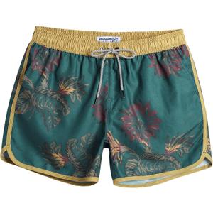 maamgic Mens Boys Short 80s 90s Vintage Swim Trunks with Mesh Lining Quick Dry Swim Suits Board Shorts (Medium, Dark Green)