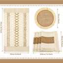 Xuhal 13 Pcs Boho Placemats and Table Runner Set Farmhouse Round/Rectangular Woven Placemats Cotton Macrame Table Runner 11.8 x 78.7 Inch Rustic Decor for Dining Kitchen Spring Tea Party