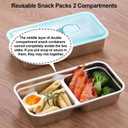Grab and Go Snack Containers Reusable, Stainless Steel Double Compartment Snack Containers, Leakproof & Airtight Food Storage Container s, Ideal for Lunch, Snac ks Dips, Condiments