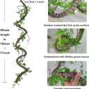 71 Inch Bendable Artificial Tree Vines Twine Branches Moss Greenery Plants Reptile Climbing Garland Twigs for Outdoor Camping Garden Wall Pipes Hanging Halloween Christmas Yules Decoration