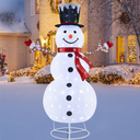 Tangkula 6 FT Lighted Pop-Up Christmas Snowman, Indoor Outdoor Christmas Decoration with 180 Pre-Lit LED Lights