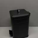 CEROELDA Small Trash Can with Lid-5L/1.3 Gal,Stainless Steel Outdoor Dog Poop Garbage Can-Farmhouse Retro Metal Waste Bin w/Step Pedal for Bathroom Bedroom Office-Soft Close-Black