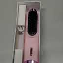 Go Brush Pro 2026 Hair Straightener Brush 300 Million Negative Ionic Portable Hair Straightener Comb for Women with 4 Temps Fast Heating MCH Ceramic Coating Smooth Frizz Hair Light Pink