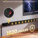 12 Outlet Industrial Long Power Strip Surge Protector, 15 FT Cord