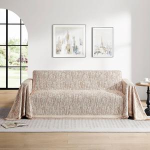 Couch Cover for Dogs Washable Couch Covers for 2 Cushion Couch, Orange Chenille Sectional Couch Covers L Shape Sofa Cover, Furniture Protector for Kids, Pets, 71"x134"