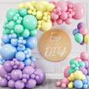 Mixed Sizes - Pastel Balloon Garland Kit & Balloon Arch  Easter Spring Rainbow Party Balloons - Small and Large Balloons, Mint Green, Purple, Yellow, Pink and Blue Balloons, Unicorn Ballon fr Parties