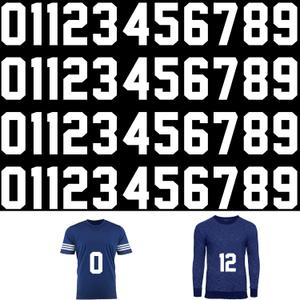 Tenare 44 Pieces 8 Inch Iron on Numbers for Jersey T-Shirt Heat Transfer 0 to 9 Numbers Heat Press Stickers for Team Uniform Sports Basketball Football Baseball Clothing(White)