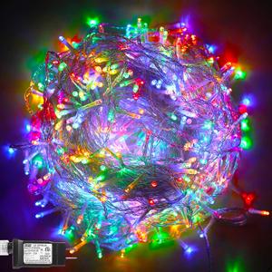 500 LED Christmas Lights String Lights, Twinkling Hanging Lights Multicolor Plug in Fairy Light for Party, Bar, Xmas, Teen Girls Bedroom Decor-173.9ft(Colorful)