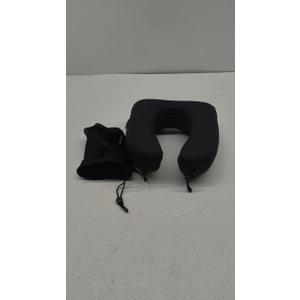 MLVOC Travel Pillow 100% Pure Memory Foam Neck Pillow, Comfortable & Breathable Cover, Machine Washable, Airplane Travel - Black