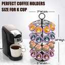 4-Tier K-Cup Holder Compatible with 36 K-Cups, Coffee Pod Carousel, Coffee Pod Storage Stand Detachable Organizer for Countertop, Spins 360-Degrees