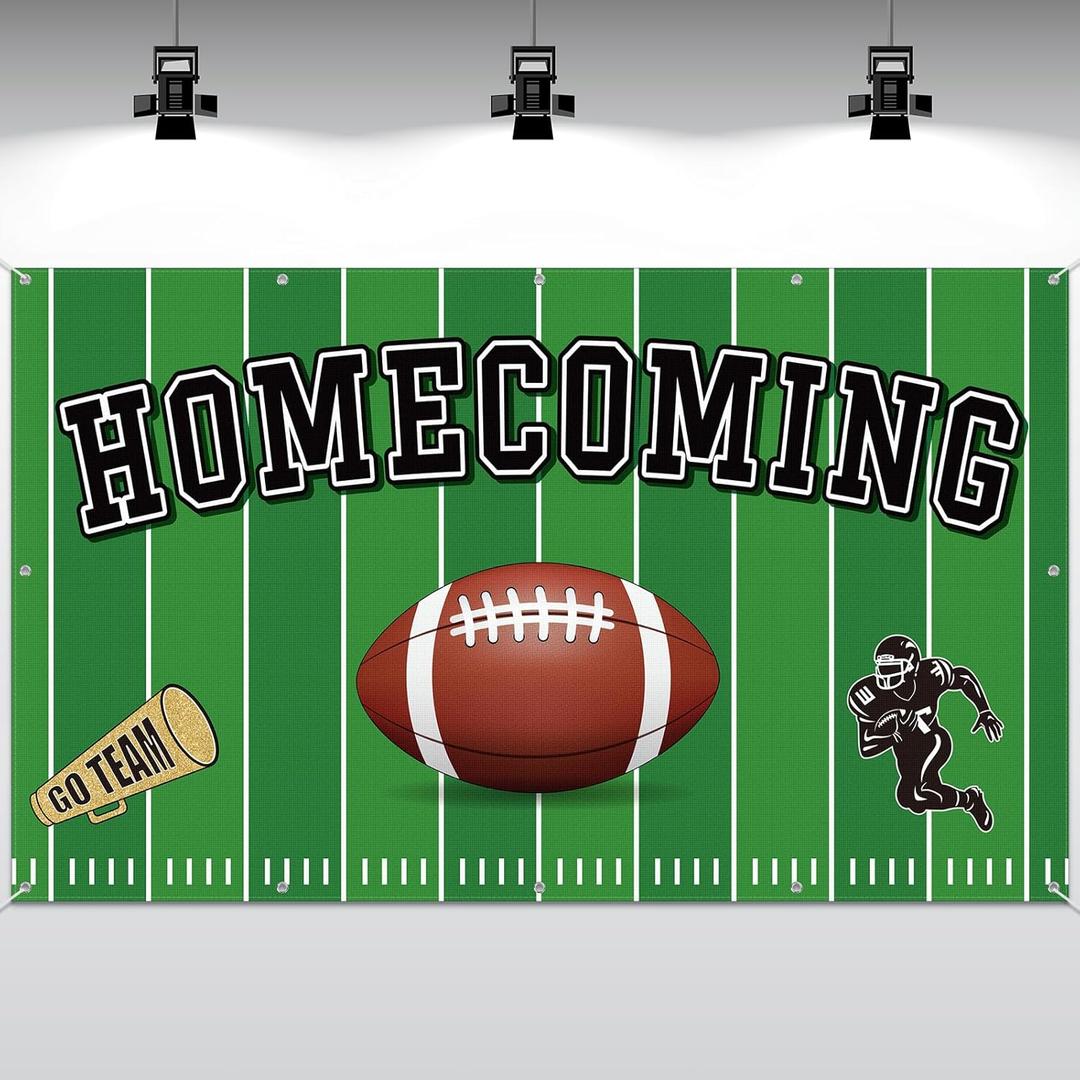 3 x 5 ft Homecoming Backdrop Banner Decoration Football Sign Waterproof 2025 HOCO Party Supplies for High School College