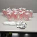 Whaline 20Pcs Christmas Candy Plastic Cups with Lids and Straws Clear Xmas Winter Party Drinking Cups Peppermint Candy Cane Reusable Tumblers for Holiday Party Supplies