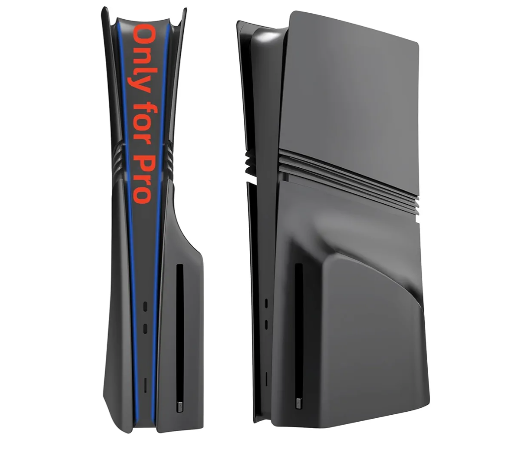 Cover Plates for New PS5 Pro Console, Shell Panels Compatible with New PlayStation 5 Pro Accessories Protective Replacement Faceplate (Black)