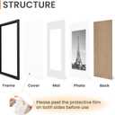 upsimples 8x10 Picture Frame Set of 5, Display Pictures 5x7 with Mat or 8 x 10 Without, Wall Gallery Photo Frames, Black