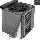 Kipiea 2 in 1 Upgraded Full Mesh Outdoor AC Unit Cover with Detachable 600D Waterproof Top, Air Conditioner Mesh Covers for Outside Units, for All Season (36" W x 36" D x 40" H)
