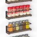 SpaceAid Spice Rack Organizer for Cabinet Door or Wall Mount (4 Pack) with 415 Spice Labels - Wood Hanging Seasoning Shelf for Cupboard Pantry or Over the Stove