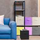 3 Pcs Storage Cubes, 10.5 Inch Collapsible Storage Bins, Fabric Foldable Bins for Organization, Durable Storage Bins for Closet, Shelves, Offices (Pink)