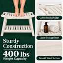 Wood Shower Bench for Inside Shower, 24" Stool Chair with Shelf