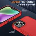 SunStory Compatible with iPhone 14 Plus Case with HD Screen Protector, 3-Layer Heavy Duty Full-Body Cover,3 in 1 Hybrid Protective Case for iPhone 14 Plus 6.7",Red