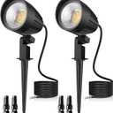 MEIKEE 7W 800LM Low Voltage Landscape Lighting, 12V 24V 2700K Warm White LED Landscape Lights IP66 Waterproof Outdoor Spot Lights for Garden Pathway Wall Tree Fence 2-Pack