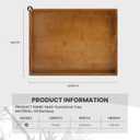 Larger Bamboo Serving Tray with Handles - Decorative Wooden Trays for Eating, Working, and Storing, Suitable for Use in Bedroom, Living Room, Kitchen, Bathroom, Outdoor Scenarios and More
