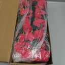 2Pcs UV Resistant Artificial Flowers for Outdoors, Realistic Faux Silk Bougainvillea Flowers, Fake Hanging Plants for Porch Patio Balcony Decoration (Rose Red)