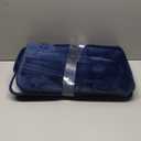 HUXMEYSON Bathroom Rugs Sets 3 Piece, Non-Slip & Quick Dry Bath Mat Set, Ultra Soft Velvet Bath Rugs for Bathroom, Toilet and Shower Floor, Navy (17"x24" + 20"x32" + U Shape 20"x24")