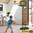 Kids Basketball Hoop GILIKOKO Adjustable Height 3.6 ft-6.2 ft Indoor Outdoor Toddler Plastic Basketball Goal Outside Yard Games Toys Gifts for Children